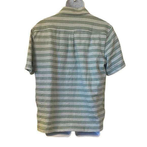 Kenneth Cole New York 1983 Green Striped Soft Button Down Men’s Shirt, Small - Picture 2 of 6